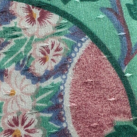Vintage New Easter Egg Floral 70" ROUND Tablecloth Spring Fantasy Purple Green - Picture 4 of 12